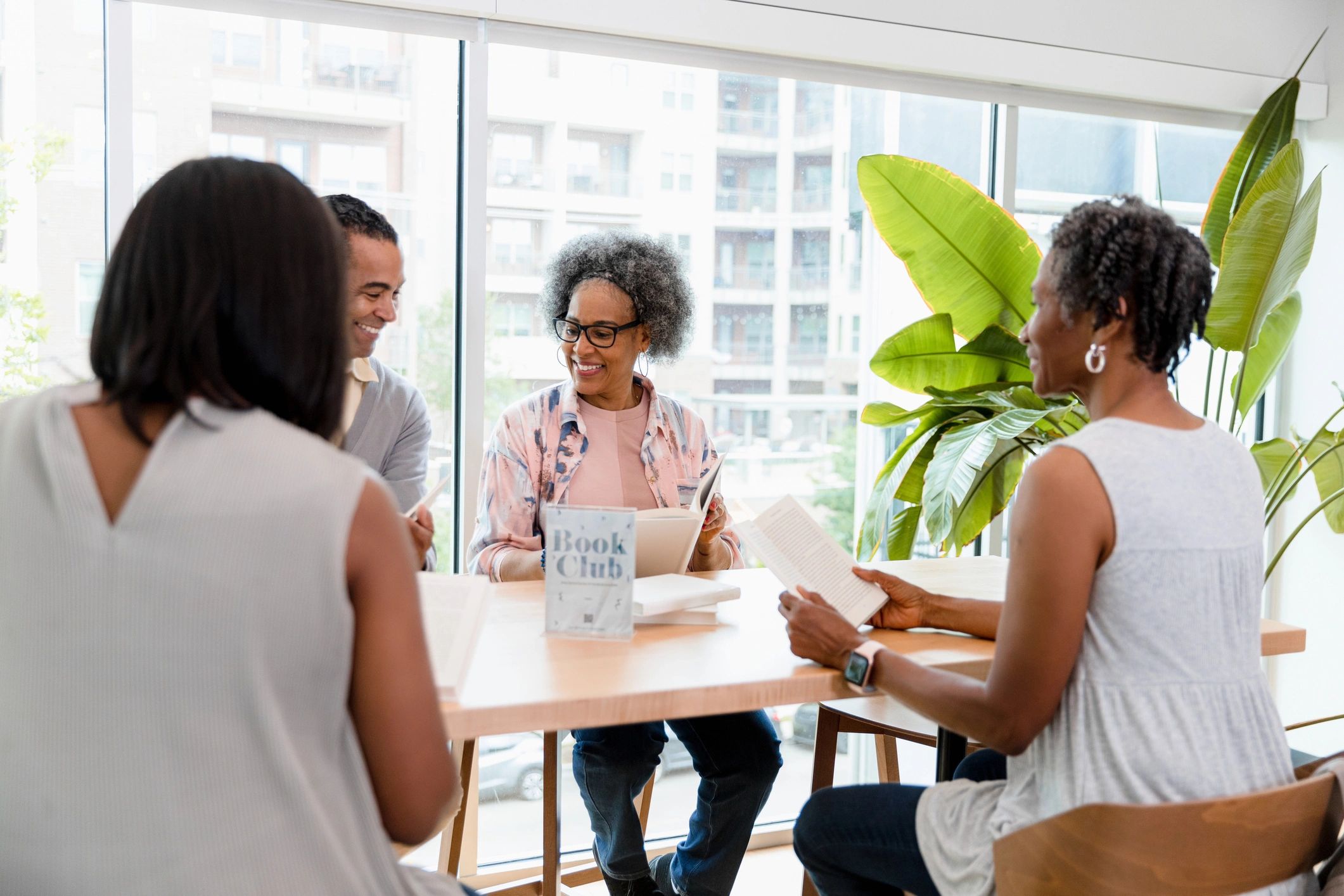 Group gathered for a book club discussion